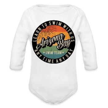 Arizona Bay Swim Team Retro Sunset - Organic Long Sleeve Baby Bodysuit - white - Front