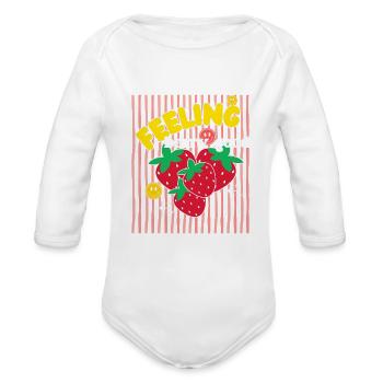 Berry Good Feeling - Organic Long Sleeve Baby Bodysuit - white - Front