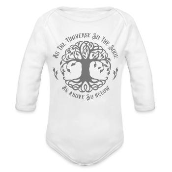 The Universe - Organic Long Sleeve Baby Bodysuit - white - Front