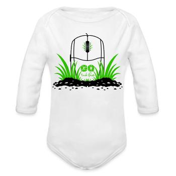 Go Touch Grass - Organic Long Sleeve Baby Bodysuit - white - Front