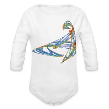 The Signature of Chaos – Fractal Art - Organic Long Sleeve Baby Bodysuit - white - Front
