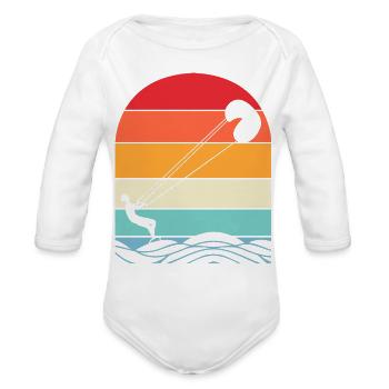 Kite Boarding Water Sports Kitesurfing - Organic Long Sleeve Baby Bodysuit - white - Front