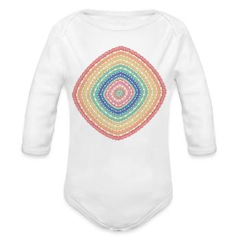 Color Melody of Summer – Fractal Art - Organic Long Sleeve Baby Bodysuit - white - Front