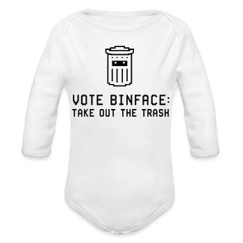 Count Binface Vote - Funny Political Satire Shirt - Organic Long Sleeve Baby Bodysuit - white - Front