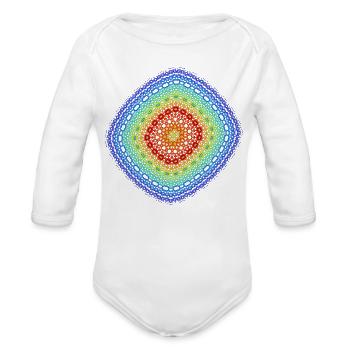 Cathedral of Chaos – Fractal Geometry - Organic Long Sleeve Baby Bodysuit - white - Front