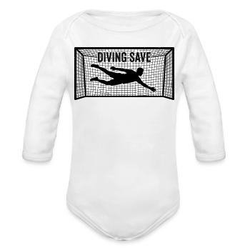 Goalkeepers Fear Nothing Funny Soccer Goalkeeper  - Organic Long Sleeve Baby Bodysuit - white - Front