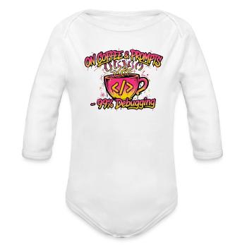 Code & Coffee Debugging Cup - Organic Long Sleeve Baby Bodysuit - white - Front
