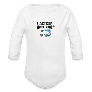 Lactose Intolerant – Milk in Crisis - Organic Long Sleeve Baby Bodysuit - white - Front