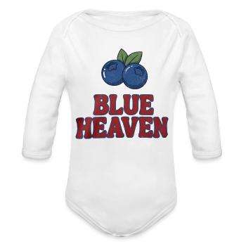 Blue Heaven Blueberries - Organic Long Sleeve Baby Bodysuit - white - Front