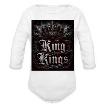 King of kings - Organic Long Sleeve Baby Bodysuit - white - Front