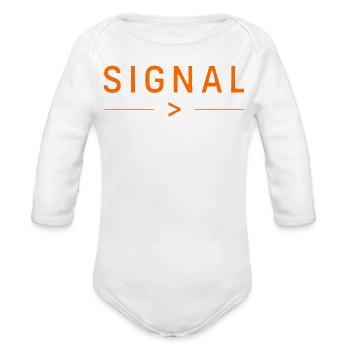 Bitcoin digital money store of value financial  - Organic Long Sleeve Baby Bodysuit - white - Front