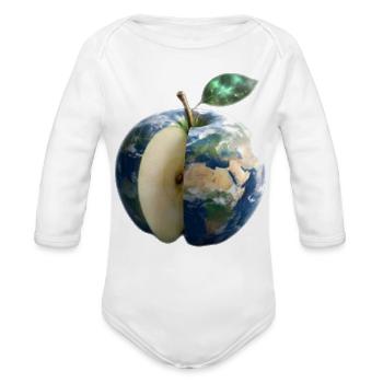 Fusion mondiale des vergers de la Terre Pomme - Cache-couche à manches longues bio - blanc - Devant