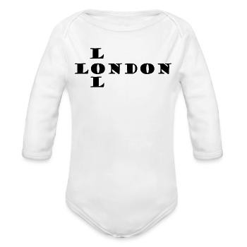 London - Organic Long Sleeve Baby Bodysuit - white - Front