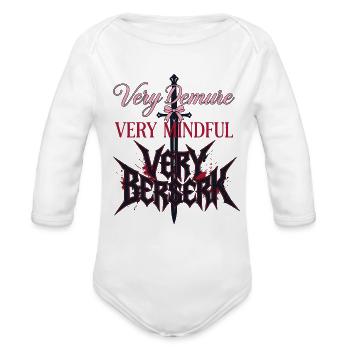 Very Demure Very Berserk Mashup - Organic Long Sleeve Baby Bodysuit - white - Front