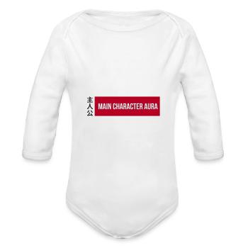 Main Character Aura - Organic Long Sleeve Baby Bodysuit - white - Front