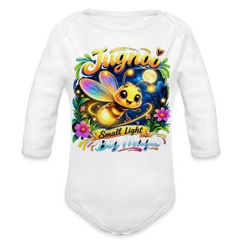 Bee Glow Small Light Big Magic - Organic Long Sleeve Baby Bodysuit - white - Front
