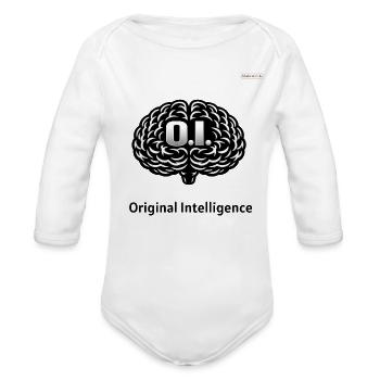 Logo original de l’Intelligence - Cache-couche à manches longues bio - blanc - Devant