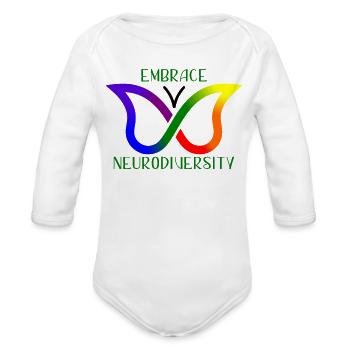 Embrasser la neurodiversité - Cache-couche à manches longues bio - blanc - Devant