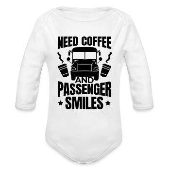 Bus Driver Funny Saying - Organic Long Sleeve Baby Bodysuit - white - Front