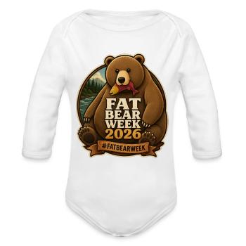 Insigne de l’ours de la Semaine des Grizzlis 2026 - Cache-couche à manches longues bio - blanc - Devant