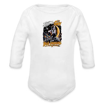 King Of The Pitch Football Design - Organic Long Sleeve Baby Bodysuit - white - Front