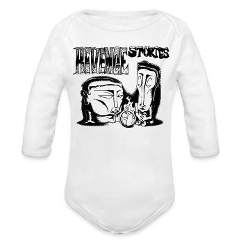 Noir Mystic Skull Portrait - Organic Long Sleeve Baby Bodysuit - white - Front