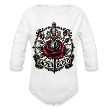 Sacred Bleed Dagger Rose Tattoo - Organic Long Sleeve Baby Bodysuit - white - Front