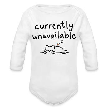 Minimalist Black Tee with Orange Heart - Organic Long Sleeve Baby Bodysuit - white - Front