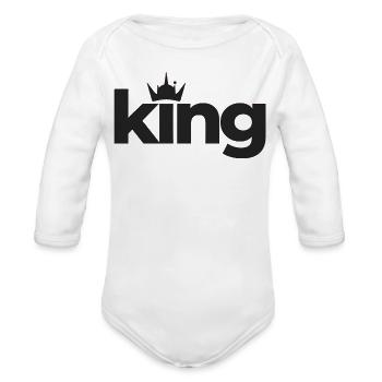 King's stuff - Organic Long Sleeve Baby Bodysuit - white - Front