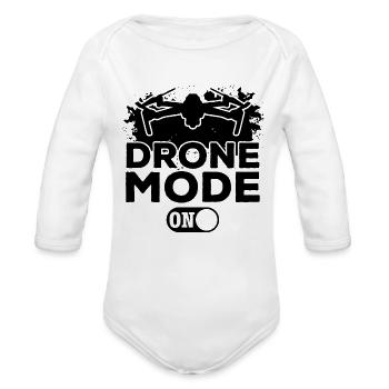 Drone Flying Drone Racing Drone Pilot - Drone Mode - Organic Long Sleeve Baby Bodysuit - white - Front