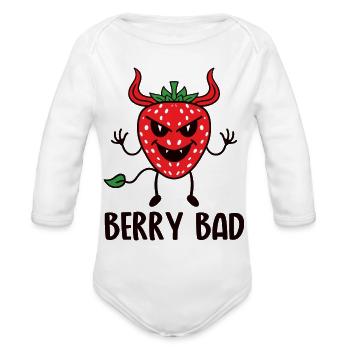 Berry Bad - Organic Long Sleeve Baby Bodysuit - white - Front