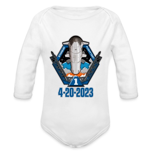 Starship Flight Test 4-20-2023 - Organic Long Sleeve Baby Bodysuit