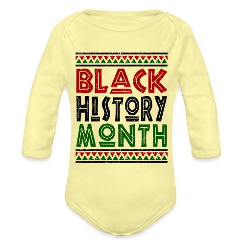 Vintage Black History Month - Organic Long Sleeve Baby Bodysuit