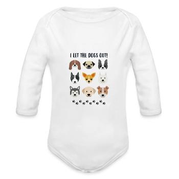 Pug Dog Doggie Race Animal Animal idée cadeau - Cache-couche à manches longues bio - blanc - Devant