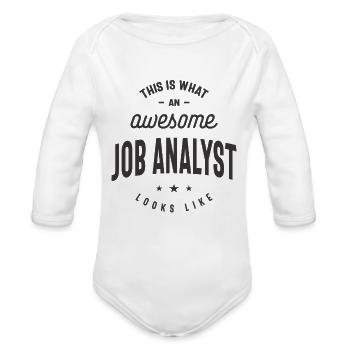 Funny Awesome Job Analyst Job Occupation - Organic Long Sleeve Baby Bodysuit - white - Front