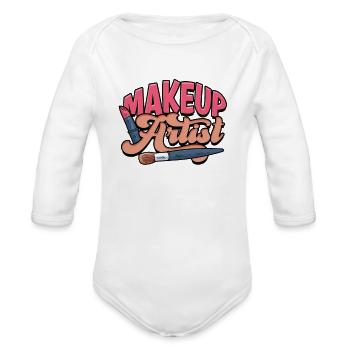 Makeup Artist - artist - Organic Long Sleeve Baby Bodysuit - white - Front