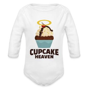 Cupcake heaven - Cupcake - Organic Long Sleeve Baby Bodysuit - white - Front