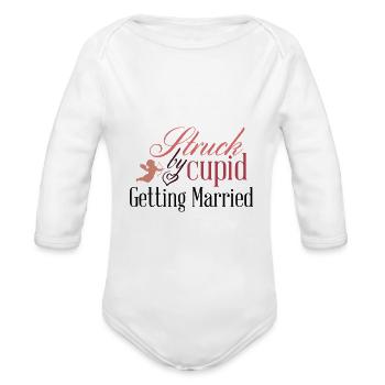 Getting Married - Organic Long Sleeve Baby Bodysuit - white - Front