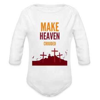 make heaven crouded - Organic Long Sleeve Baby Bodysuit - white - Front