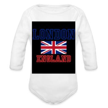 LONDON - Organic Long Sleeve Baby Bodysuit - white - Front