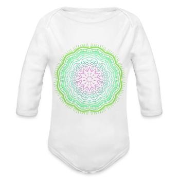 Spiritual Yoga Meditation Fractal Geometry Pilates - Organic Long Sleeve Baby Bodysuit - white - Front