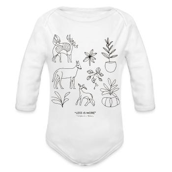 Simplicity is Beauty - Organic Long Sleeve Baby Bodysuit - white - Front