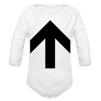Arrow Up - Organic Long Sleeve Baby Bodysuit - white - Front