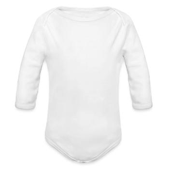 Skeleton In Chair Holding Remote Control - Organic Long Sleeve Baby Bodysuit - white - Front