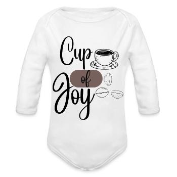 Cup of Joy - Organic Long Sleeve Baby Bodysuit - white - Front