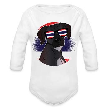 Thailand - Organic Long Sleeve Baby Bodysuit - white - Front