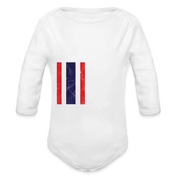 Thailand - Organic Long Sleeve Baby Bodysuit - white - Front