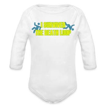 I Survived the Death Loop – Funny Gamer & Programm - Organic Long Sleeve Baby Bodysuit - white - Front