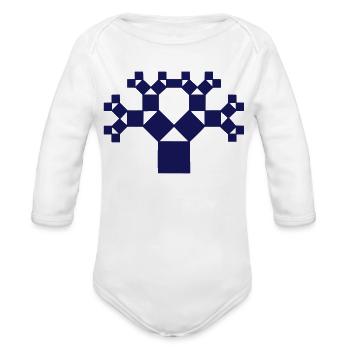 Pythagoras tree, fractal - patterns of creation - Organic Long Sleeve Baby Bodysuit - white - Front