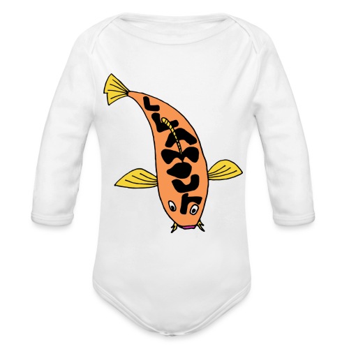 Llamour fish. - Organic Long Sleeve Baby Bodysuit